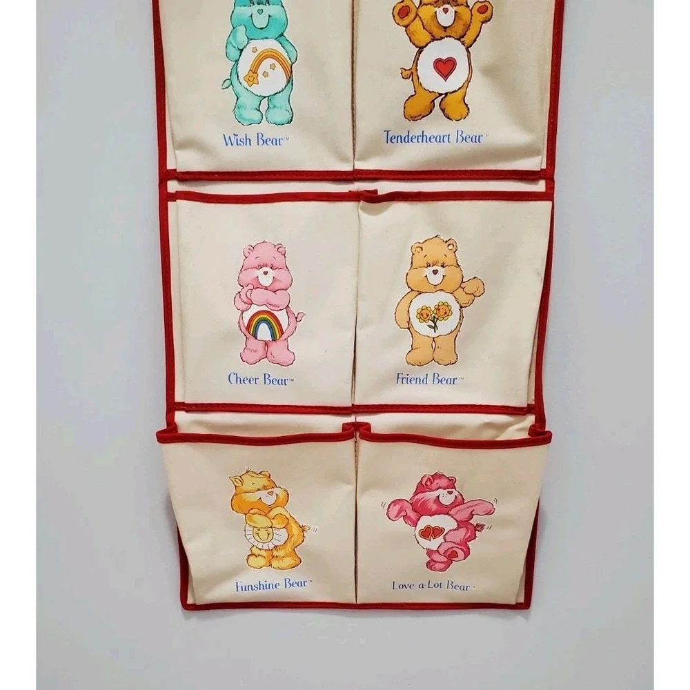 VINTAGE CARE BEAR HANGING POCKET ORGANIZER STORAGE AMERICAN GREETINGS BEIGE 80's